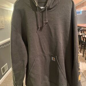 Carhartt Men's Dark Green Hoodie with Gold Accents